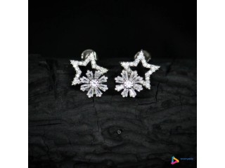 Buy Silver Diamond Earrings Online | Jewllery Design