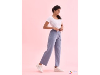 Stay Stylish and Functional with Go Colors' Trendy Cargo Jeans for Women